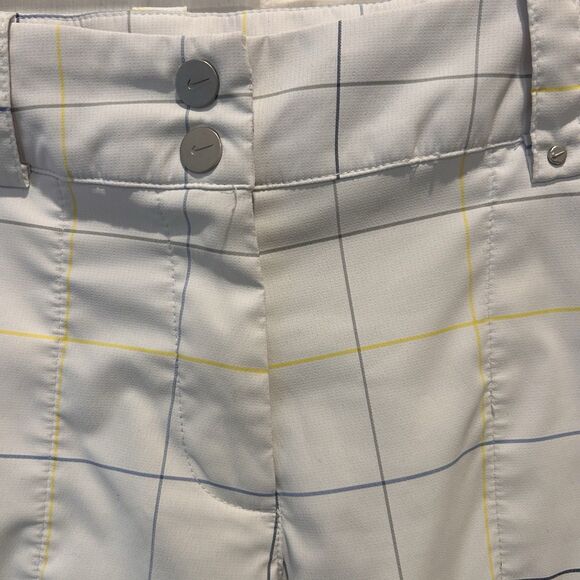 Nike Dri-Fit Golf Long Knee Shorts Stretch Windowpane Plaid Multi White 8 - Picture 3 of 8